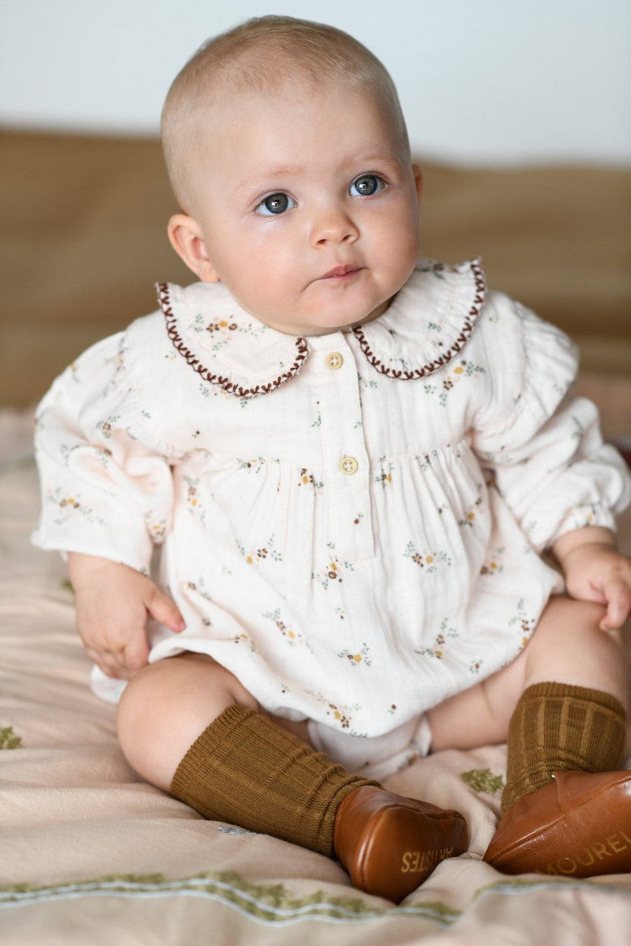 baby takara ruffled collar onesie