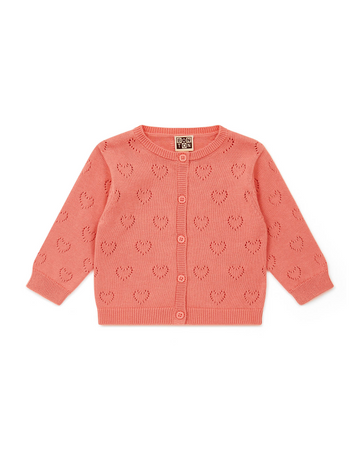 baby heart cardigan rose
