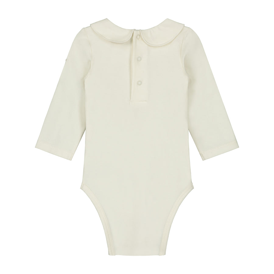 baby collar onesie cream