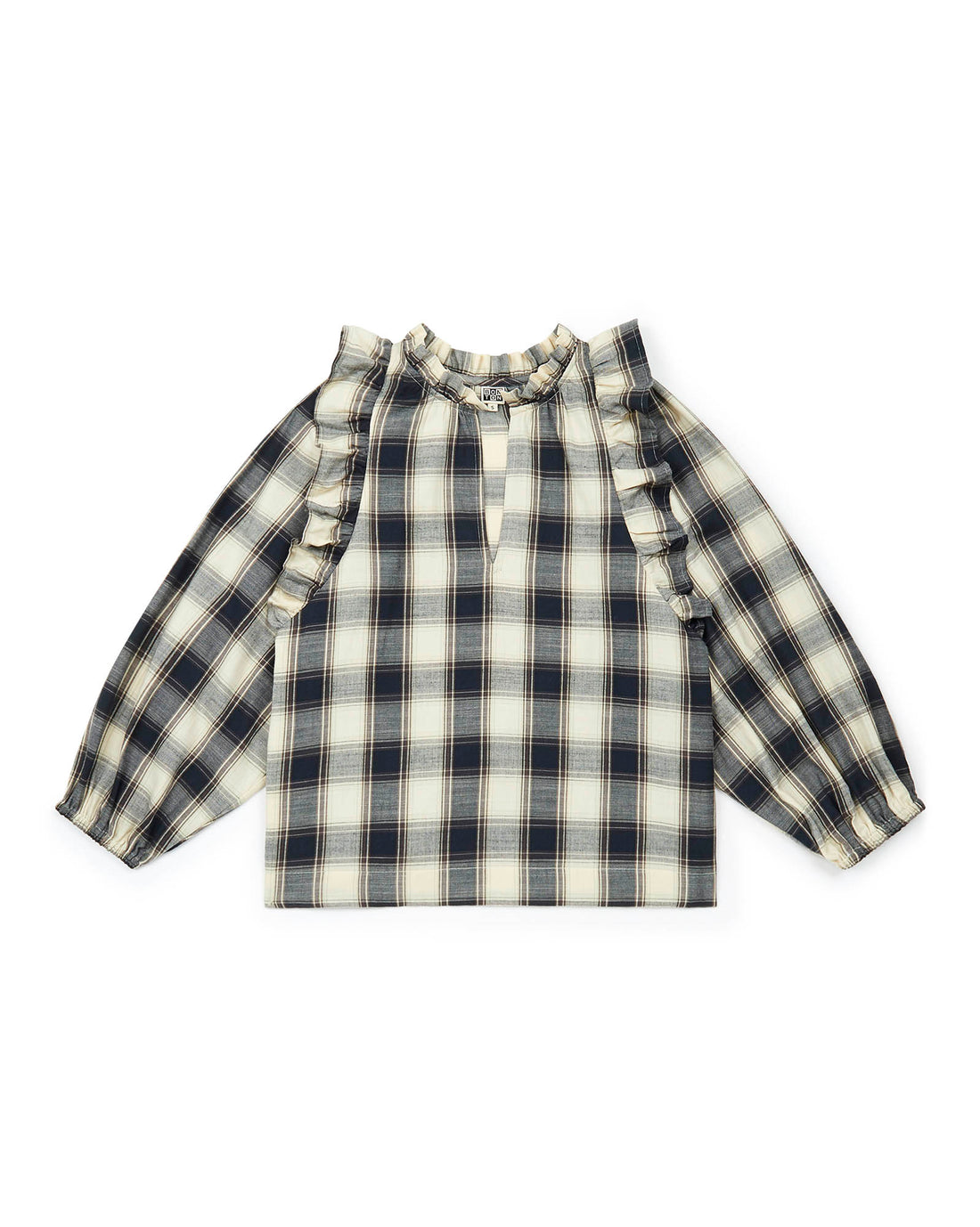 women's blouse carreau creme