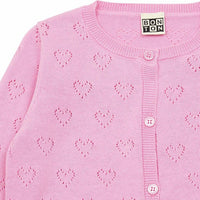girls hearts cardigan rose