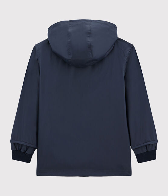 hooded rain jacket navy