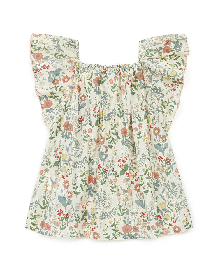 flutter sleeve top liberty multi