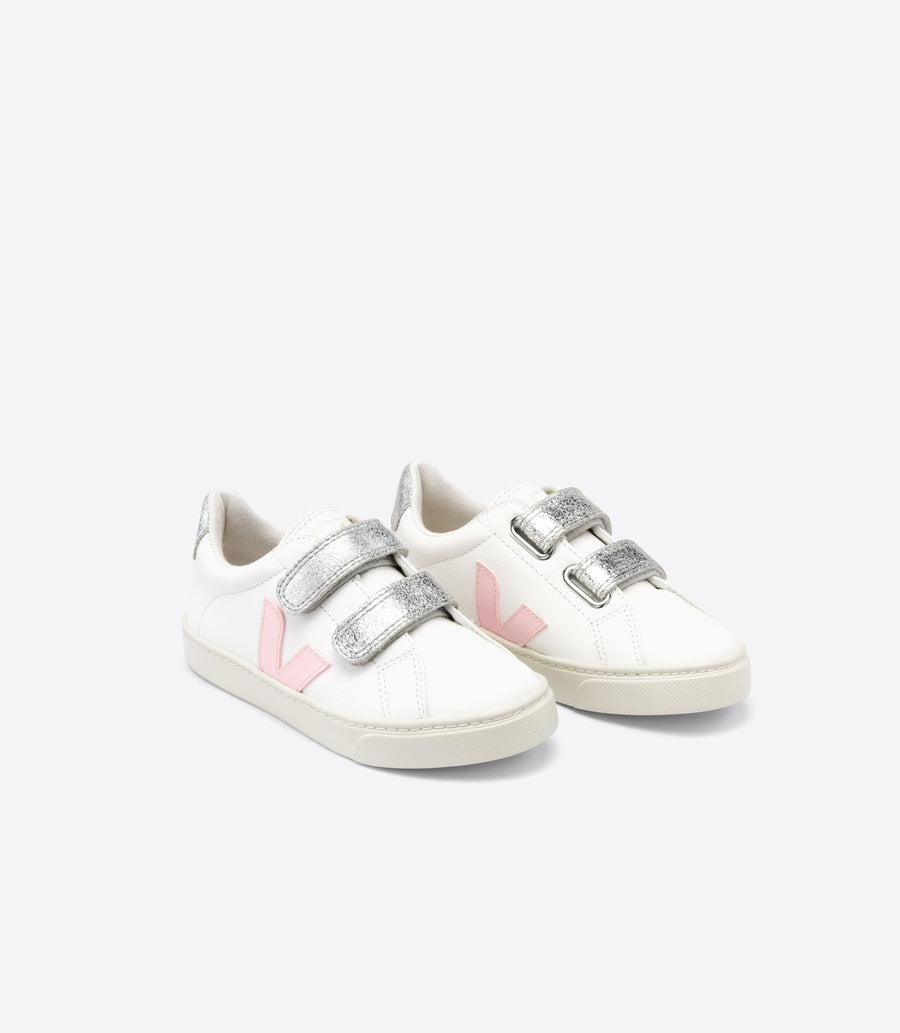 esplar velcro sneaker petal silver