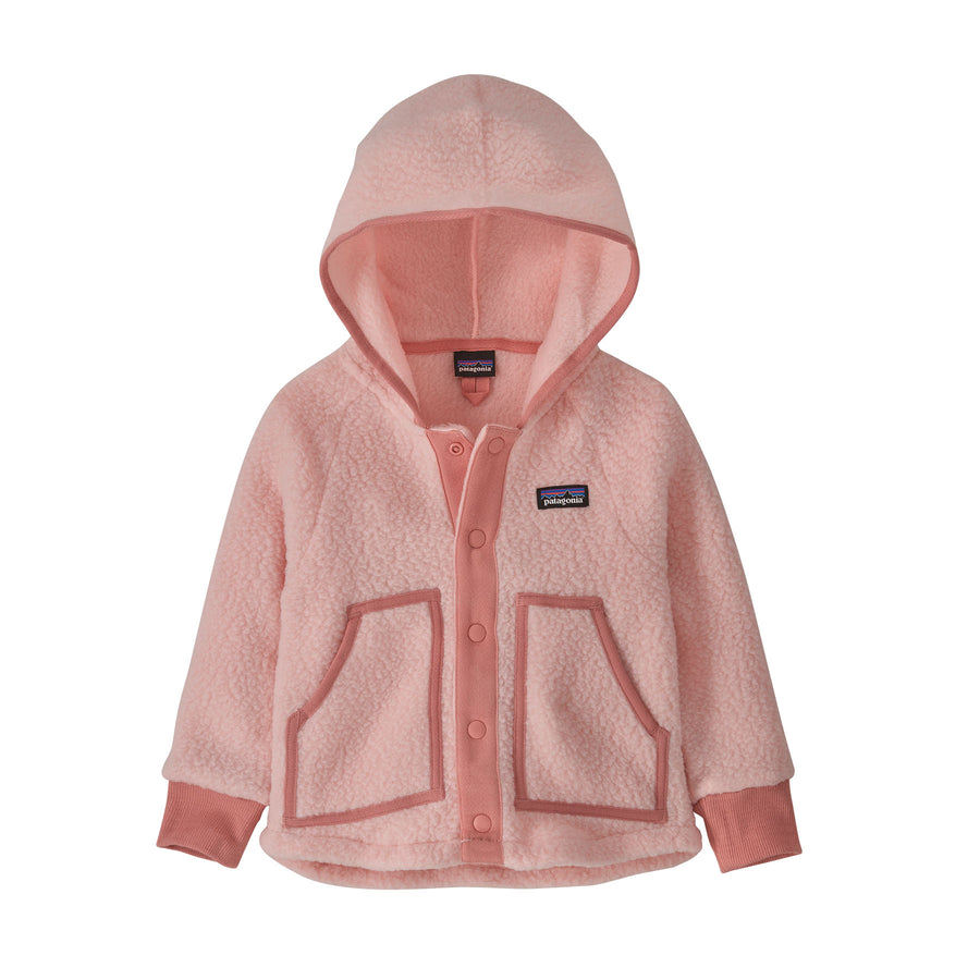 baby retro pile jacket seafan pink