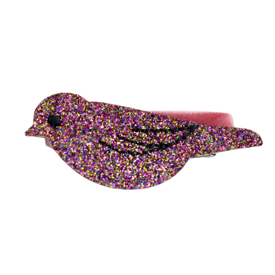 bird alligator clip pink