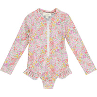 girls rashguard pink floral