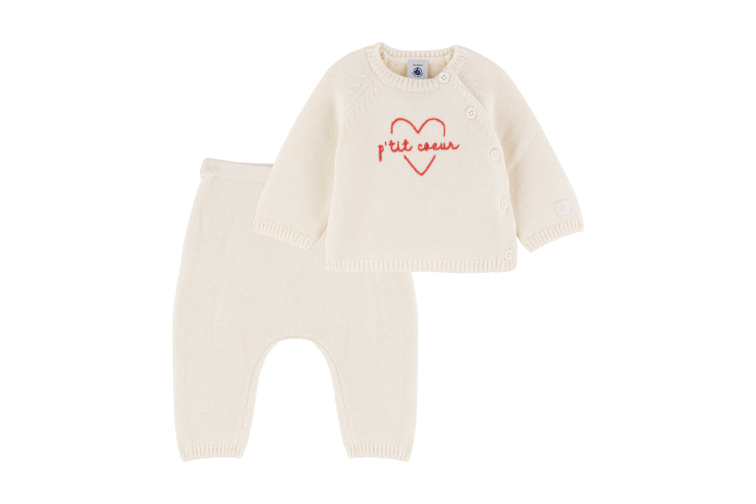2pc set sweater w/heart graph and pants