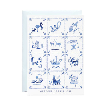 new baby delft tiles- greeting card