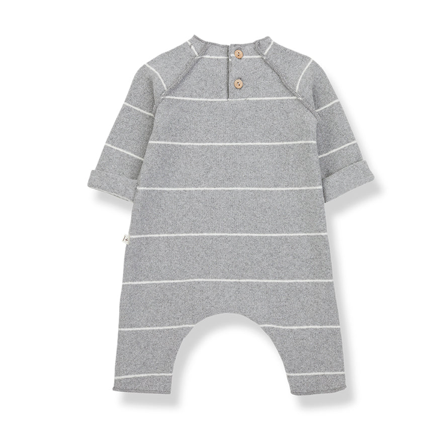 laurent newborn jumpsuit grey stripe