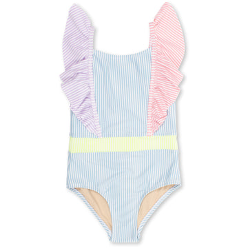 seersucker ruffle swimsuit