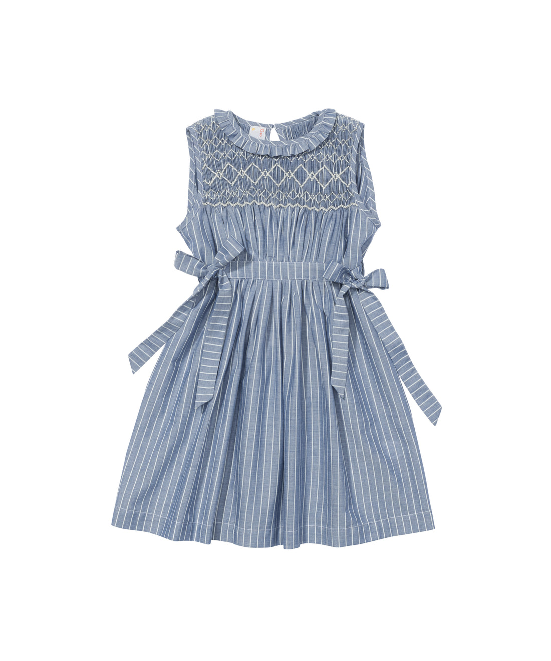 nora dress chambray stripe