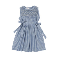 nora dress chambray stripe