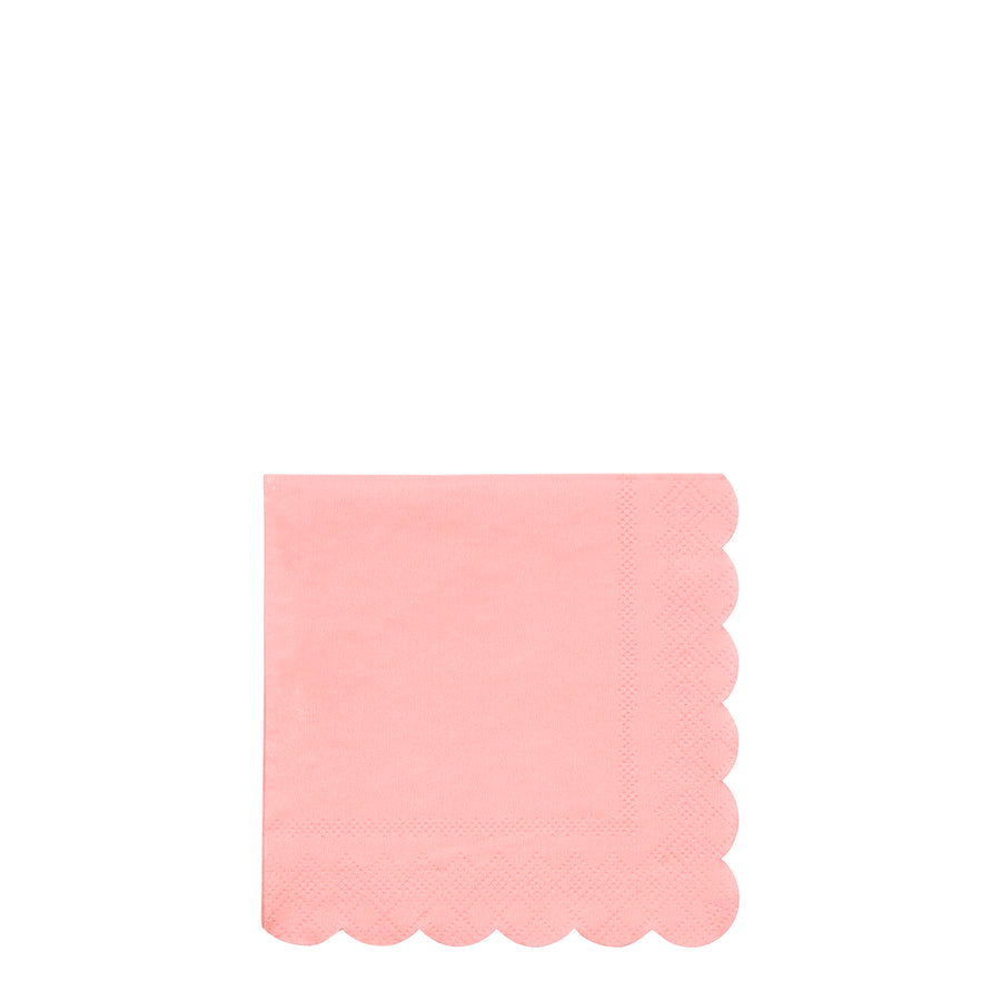 neon coral small napkins