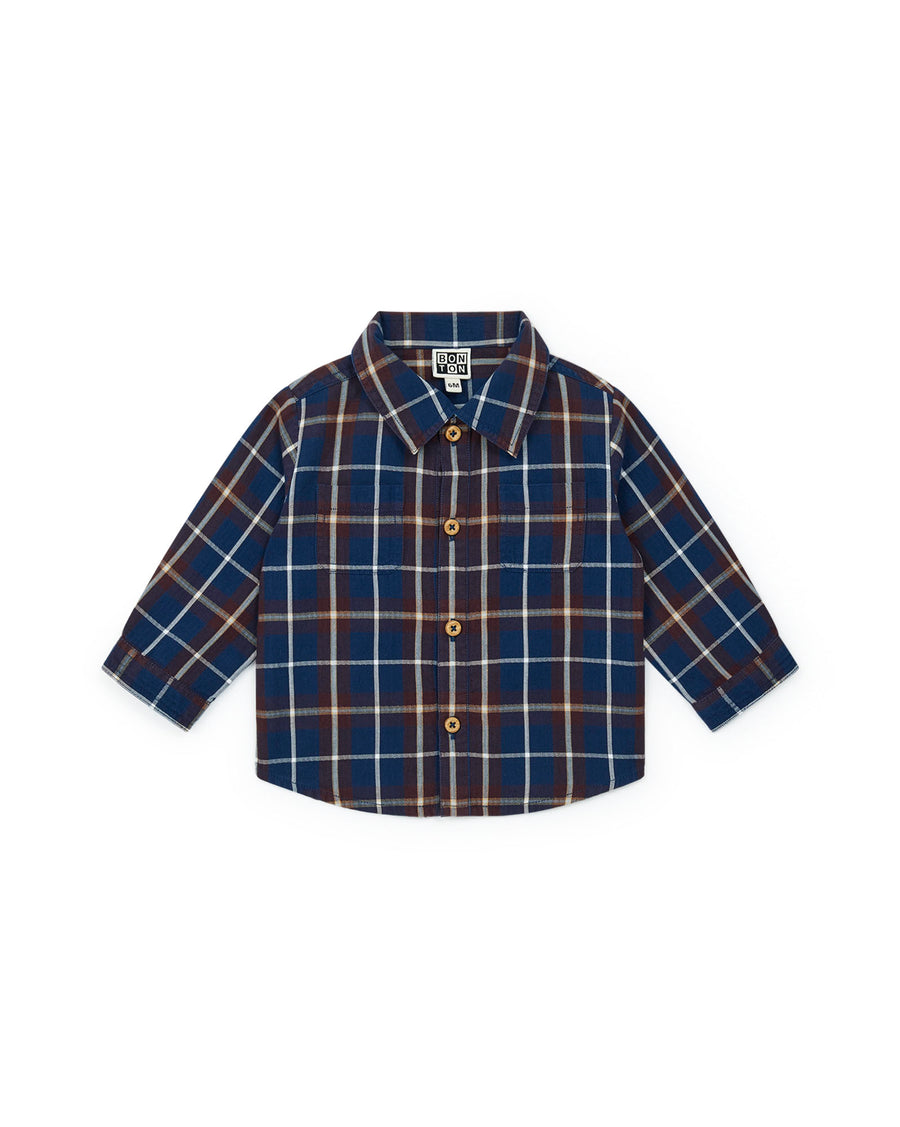 baby shirt carreau denim