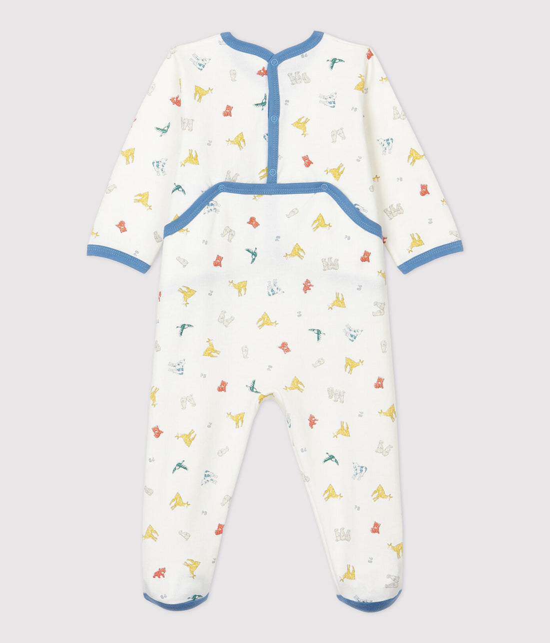 tintin back snap animal print footie
