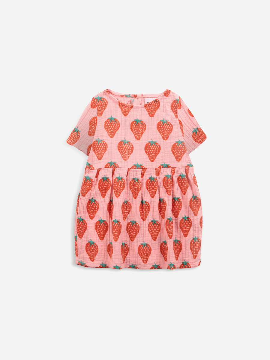 strawberry all over woven dress