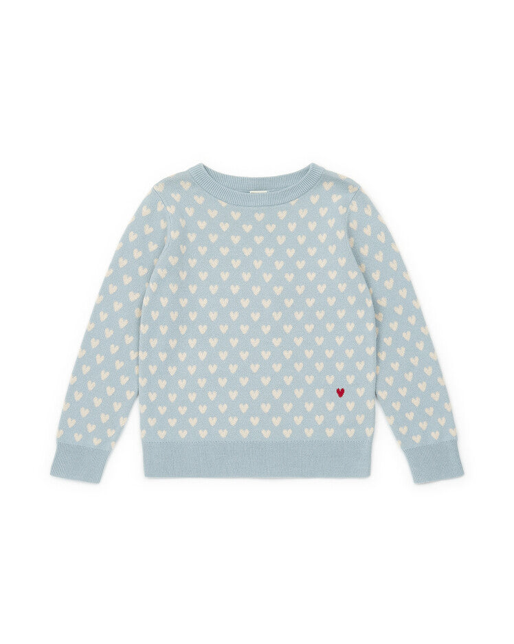 hearts sweater bleu petanque