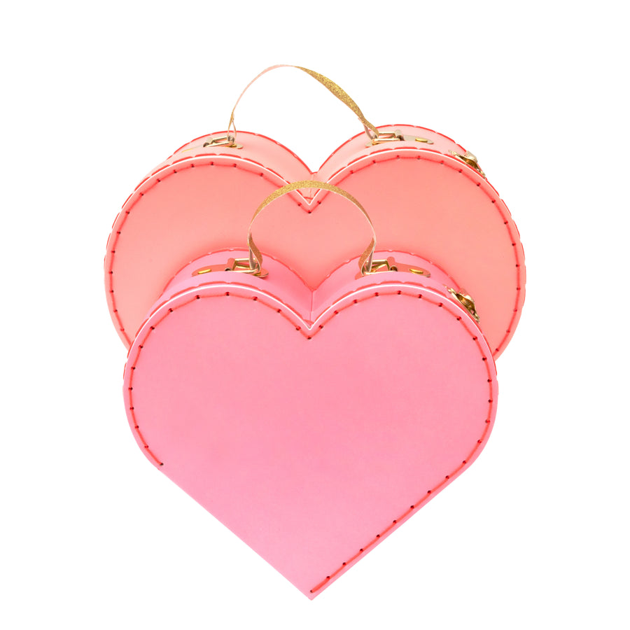 small heart suitcases