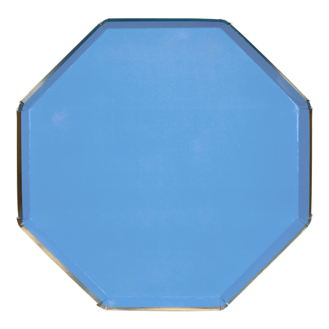 large blue octagonal plate