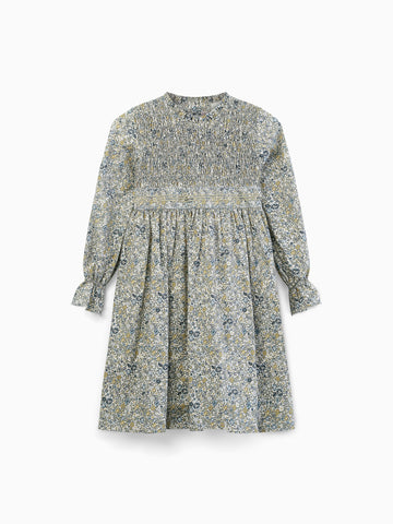 anais smock dress blue floral