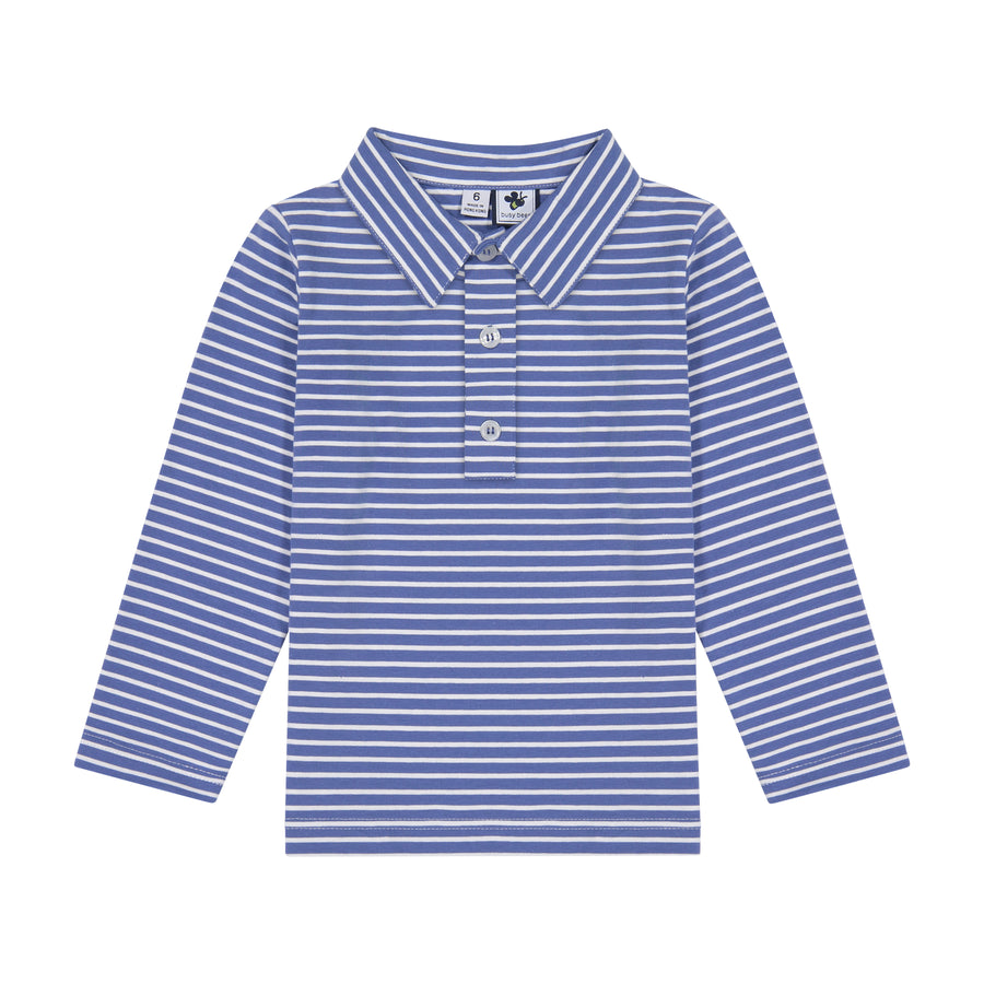busy bees ls striped polo windsor blue