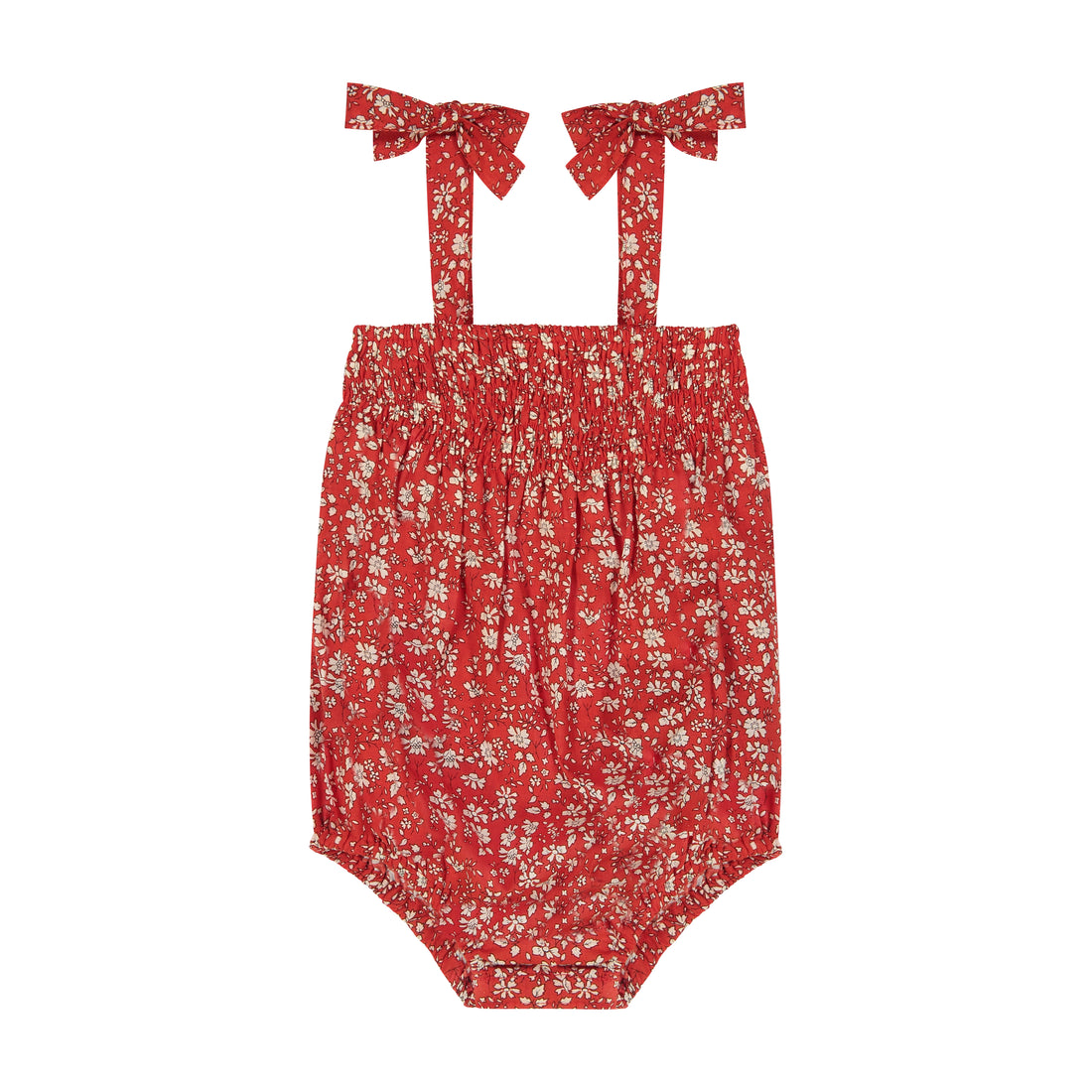 ella ruched bubble red floral
