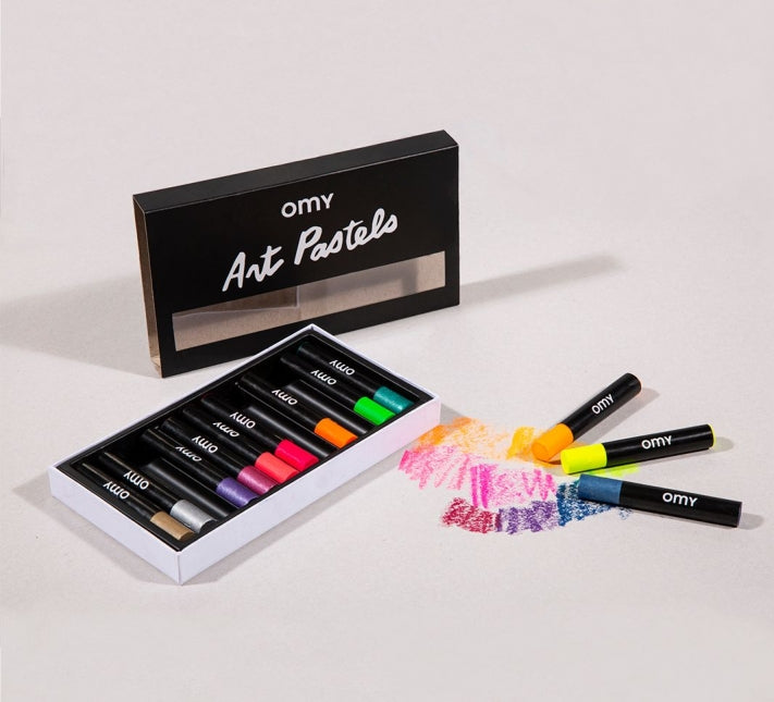 neon and metallic art pastels