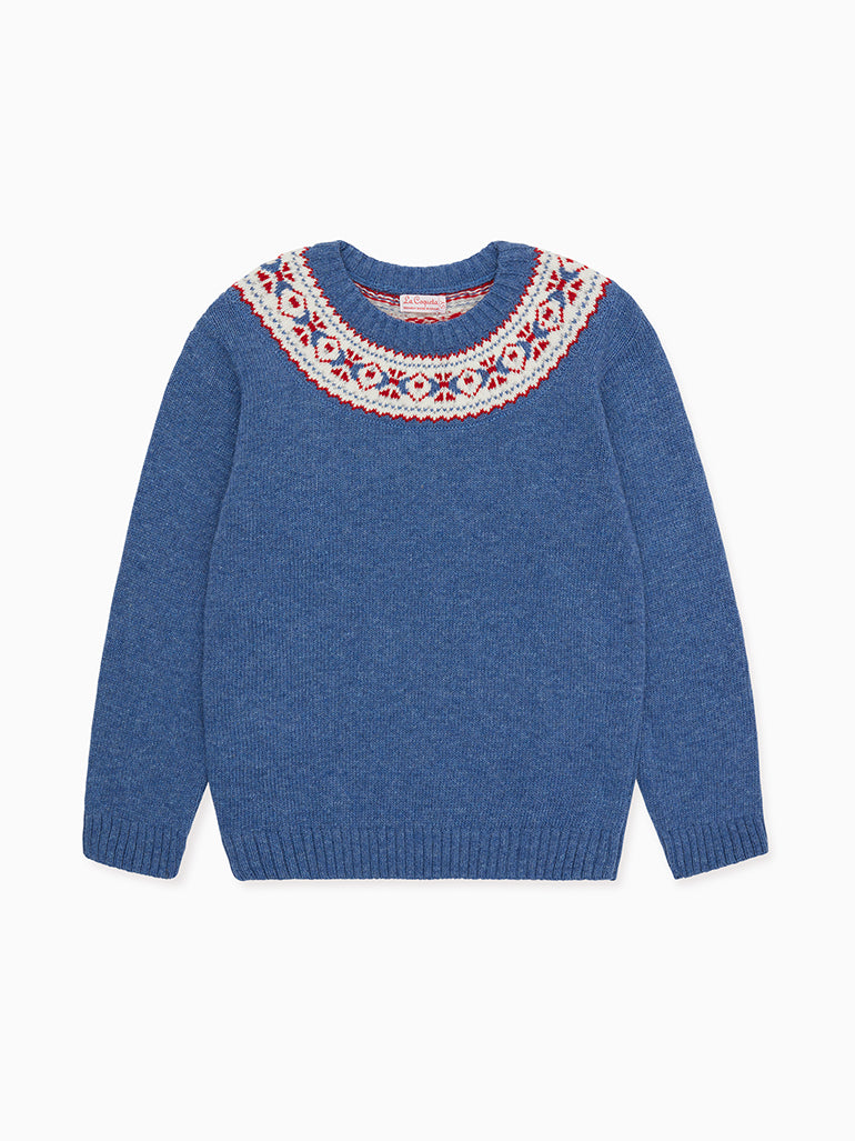 fairisle jumper blue