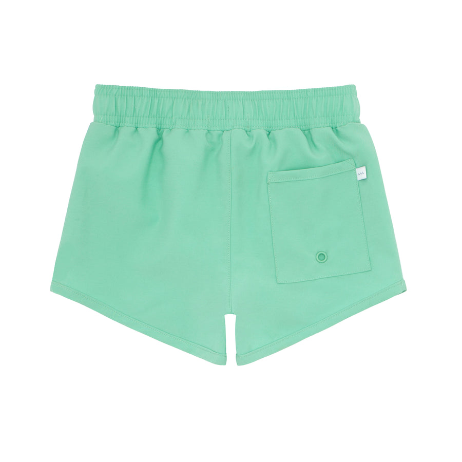 boys side stripe boardie green