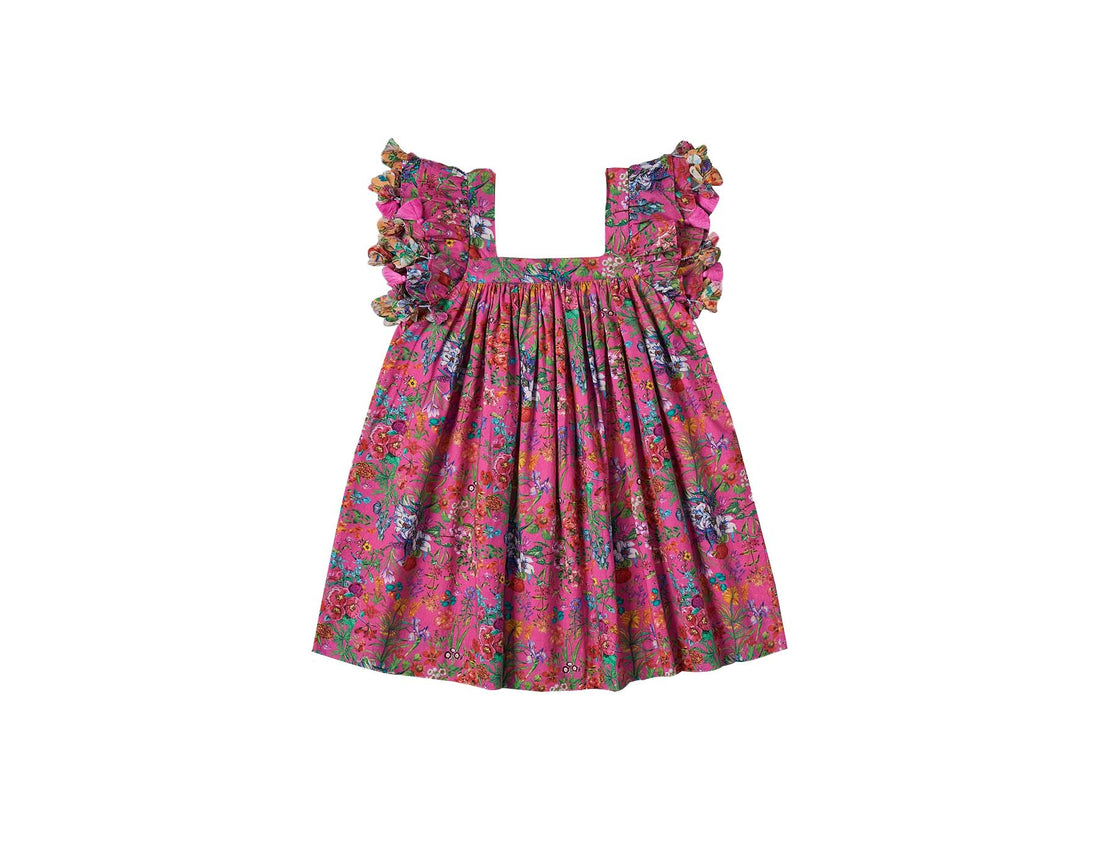 chloe dress floral magenta