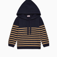 luis hoodie navy stripe