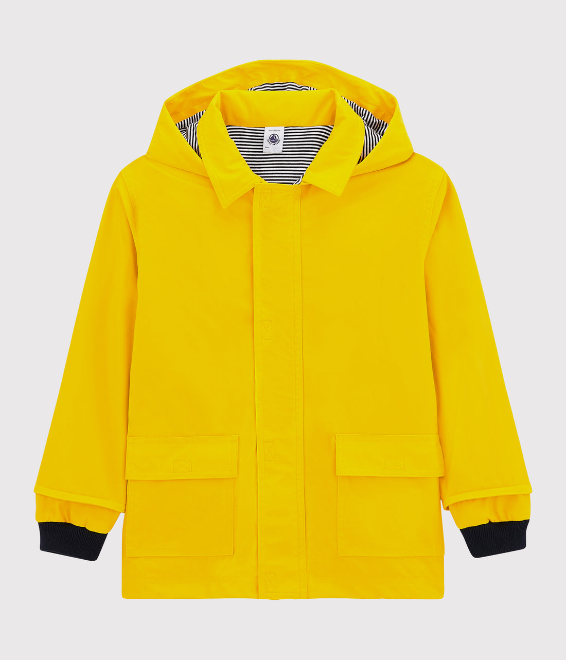 hooded rain jacket yellow