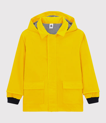 hooded rain jacket yellow