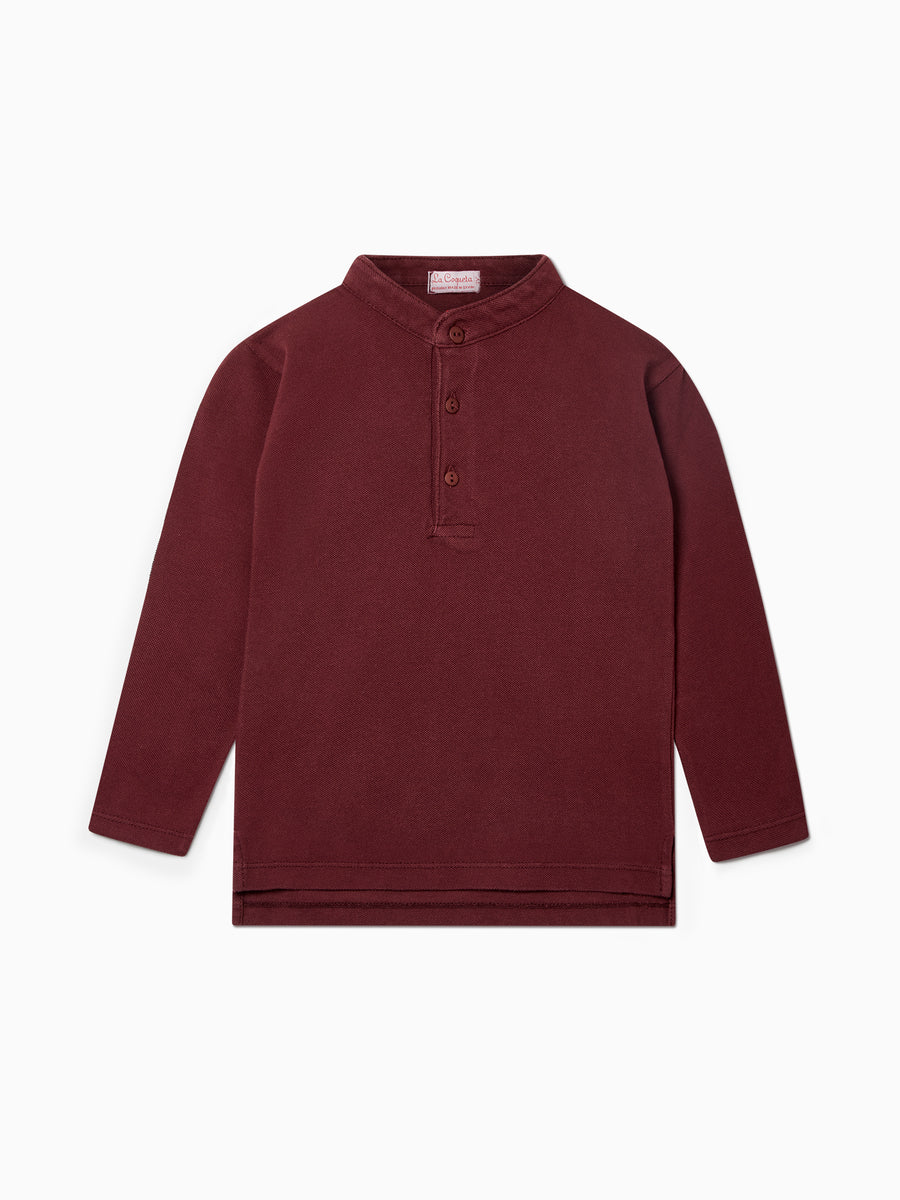alcomo ls polo shirt burgundy