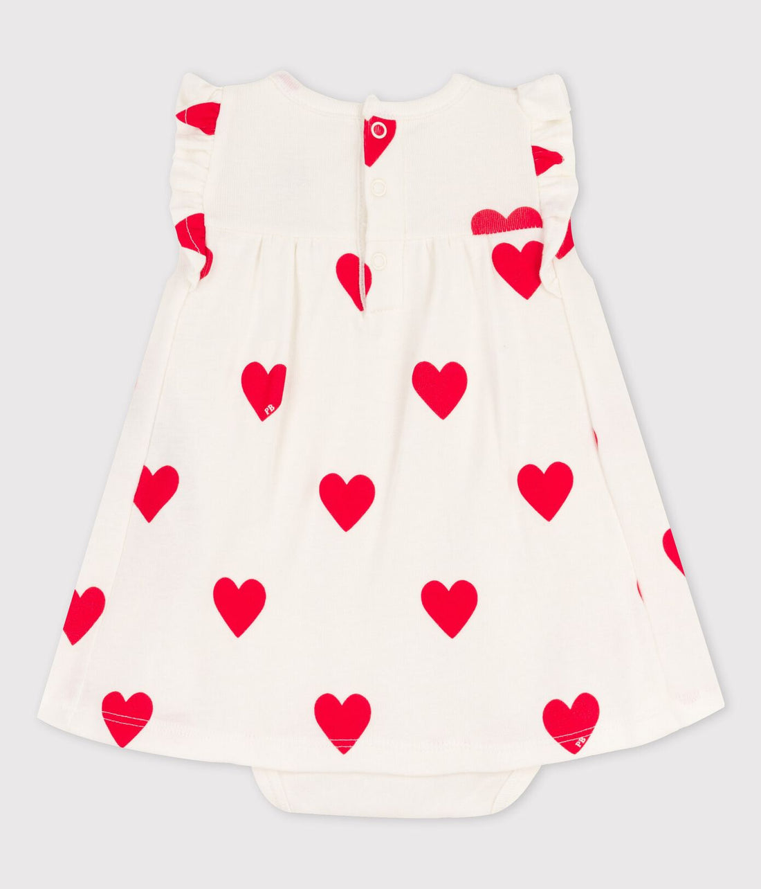 baby heart print bodysuit dress
