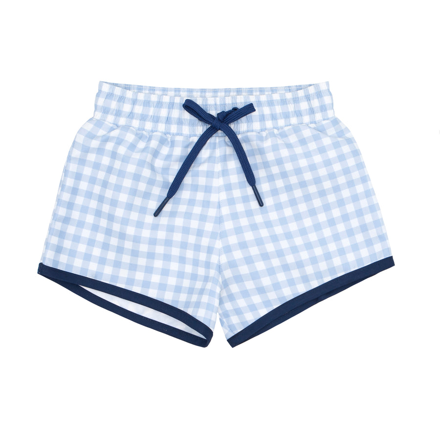 gingham boardie oasis blue