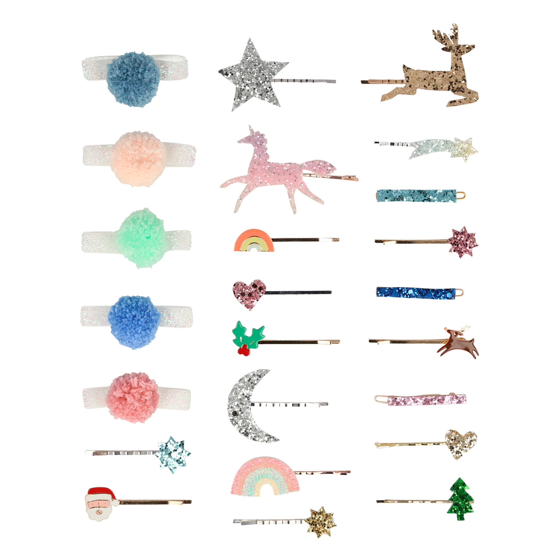 hair accessories advent calendar suitcase