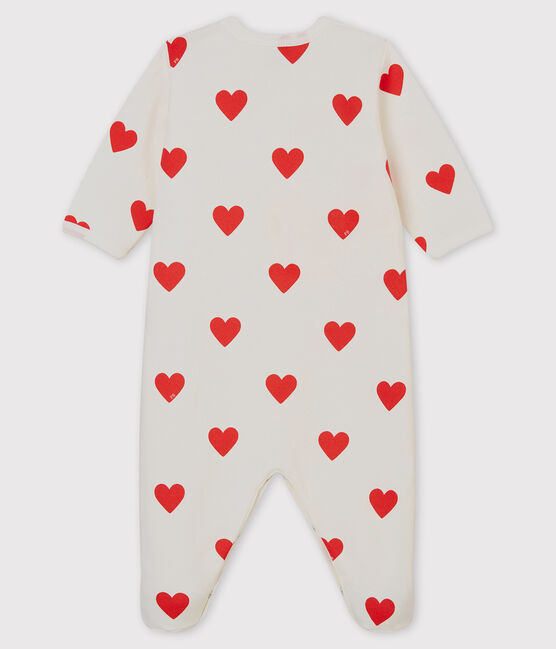 front snap heart footie