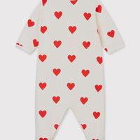 front snap heart footie