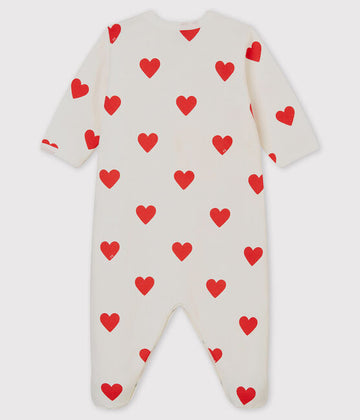front snap heart footie
