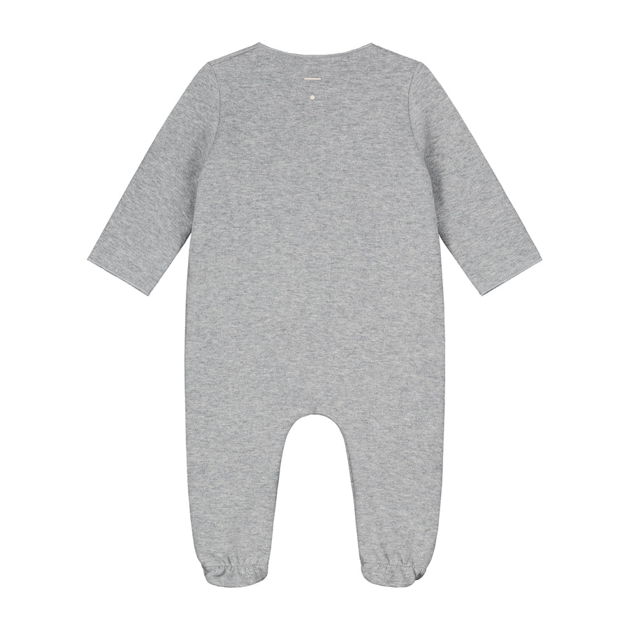 baby newborn suit with snaps grey melange