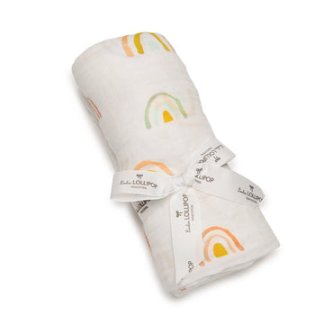 muslin swaddle pastel rainbow