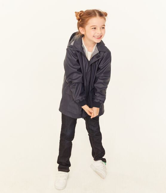 hooded rain jacket navy