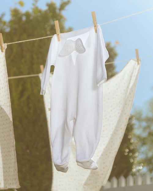 baby velour angel wing sleepsuit