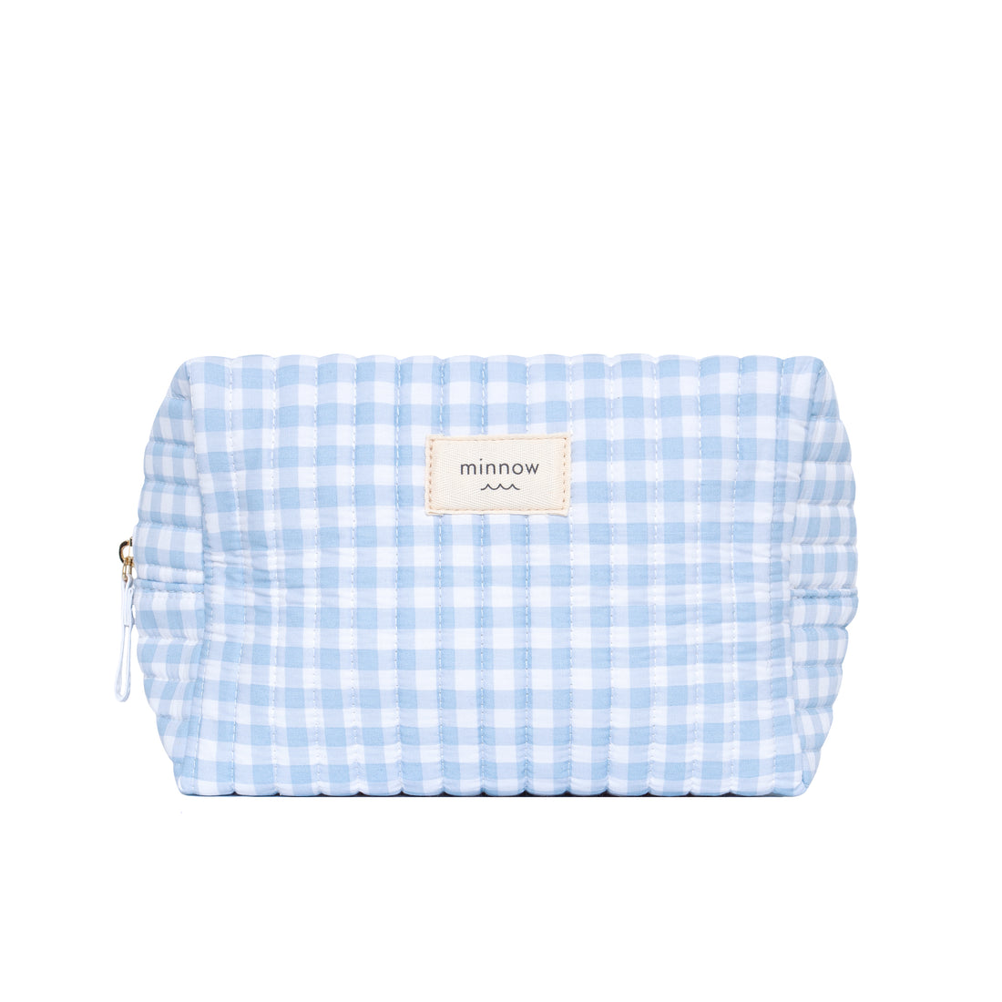 oasis blue gingham cosmetic case