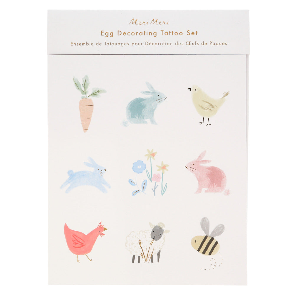 spring bunny egg decorating tattoo kit