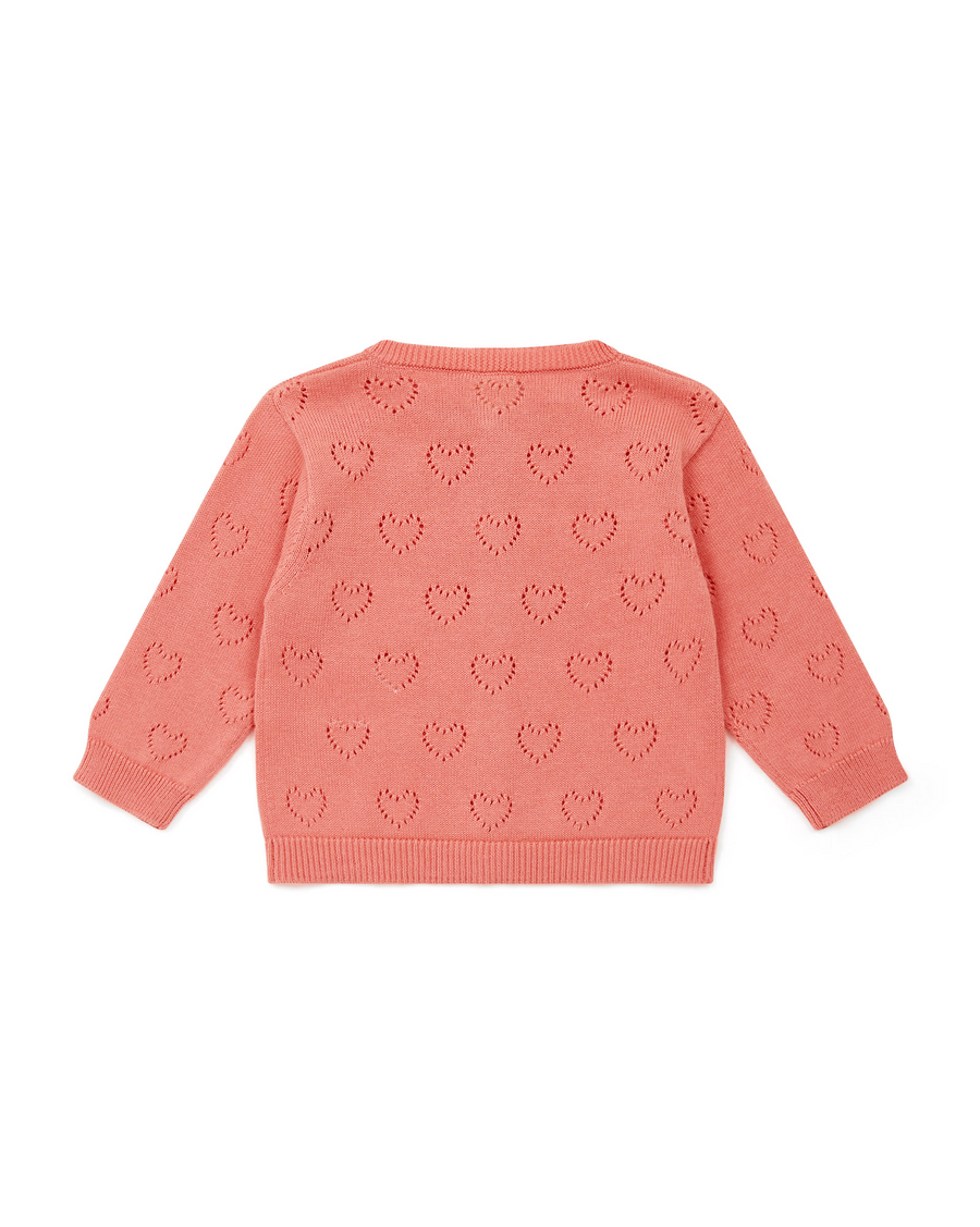 baby heart cardigan rose