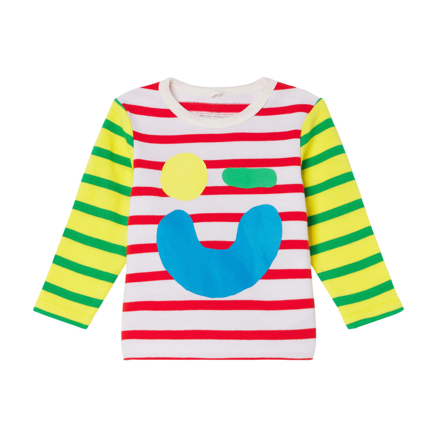 baby smiley face striped tee
