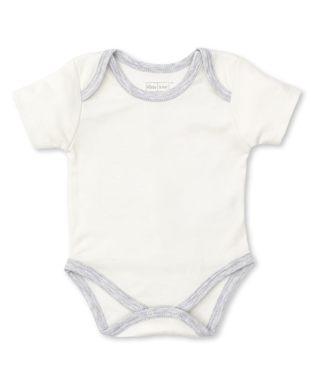 baby short sleeve bodysuit cream and grey